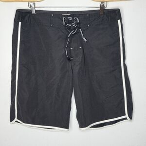 Burberry‎ London Swim Trunks Black / White Drawstring Unlined Men's Medium M